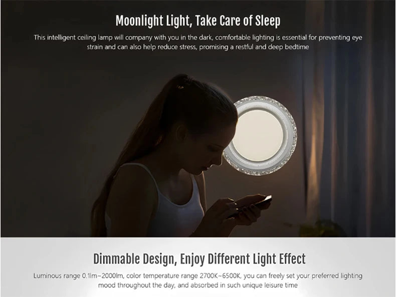 Modern Bladeless Ceiling Fan Lamps Bedroom Round Vaneless Ceiling Lamp Fan Remote Dimmable Bladeless ventilate Fan Circulator