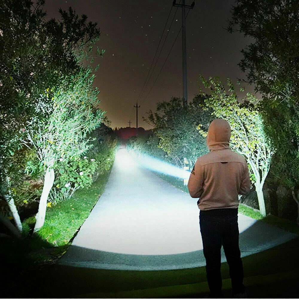 LED Tactical Hunting Torch Flashlight L2 18650 Aluminum Waterproof Outdoor Lighting with Gun Mount +Switch USB Rechargeable Lamp