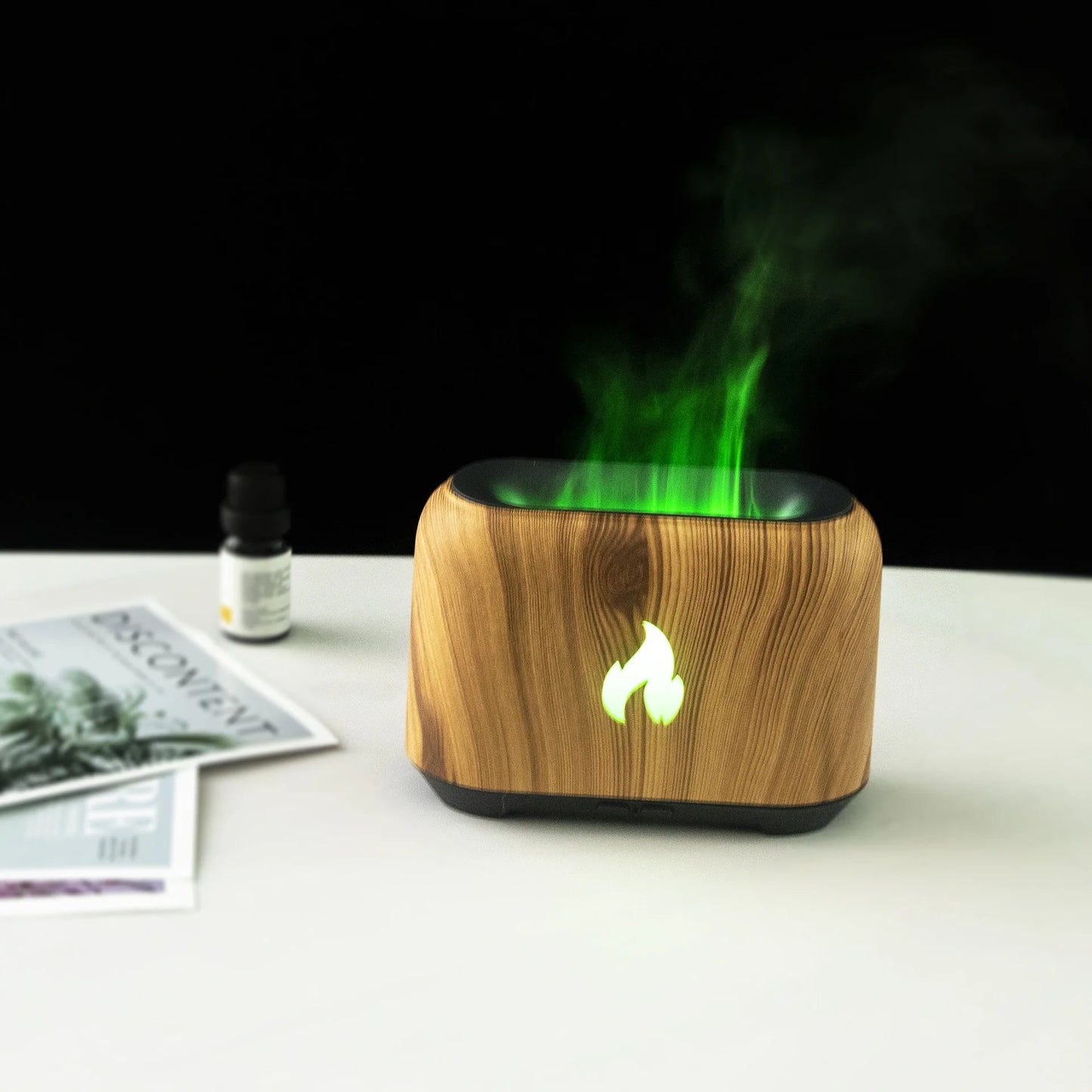 7 Colorful Simulation Flame Diffuser USB Plug-in Fragrance Office Home Flame Humidification Ultrasonic air Diffuser