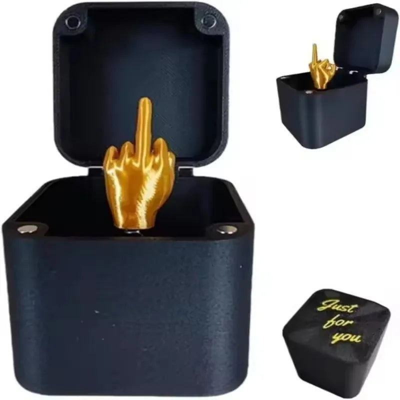 Middle Finger Surprise Gift Boxs Christmas Fun Prank Gift Offices Desk Home Decor Gift Decoration Toys Children Miniature Items
