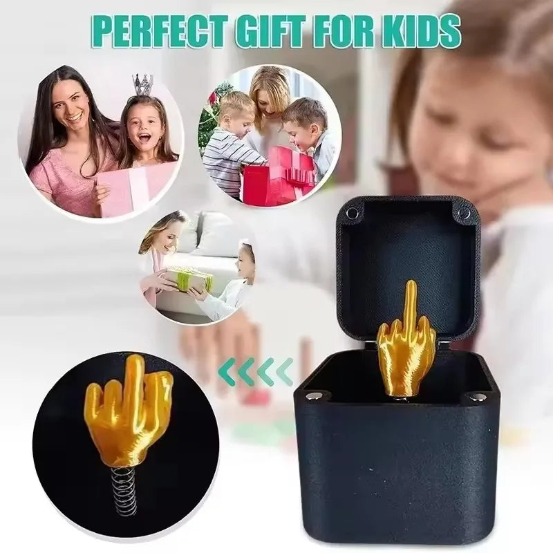 Middle Finger Surprise Gift Boxs Christmas Fun Prank Gift Offices Desk Home Decor Gift Decoration Toys Children Miniature Items
