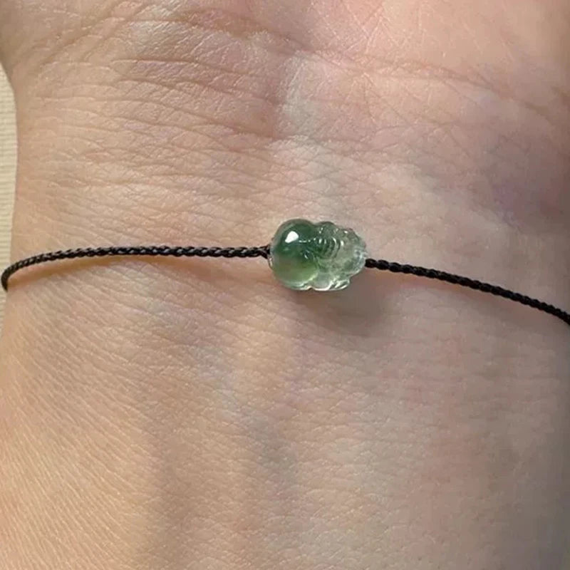Jade Pixiu Bracelet Braided Bracelet For Women Men Wealth Good Luck Green Gemstone Stone Natural Jewelry Gifts