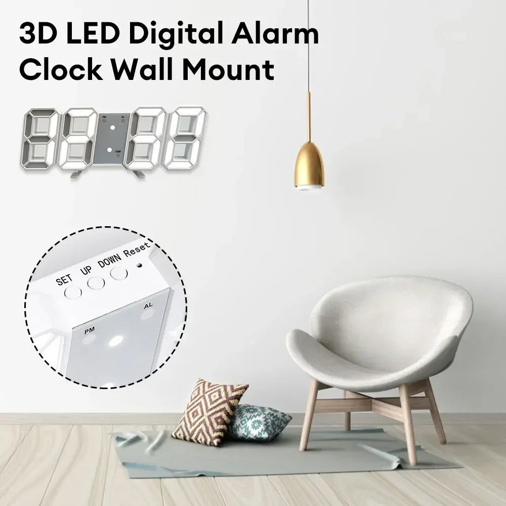 Digital Decoration for Bedroom Desk Watches Led Wall Clock Living Room Alarm Modern Home and Decoration Electronic Table Decor