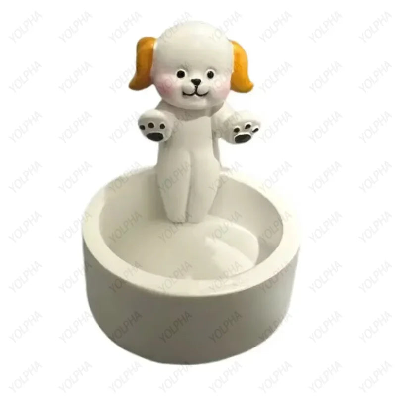 Cartoon Candle Holder Cat Dog Rabbit Desktop Decor Cute Candlestick Creative Gift for Home Aromatherapy Birthday Ornament