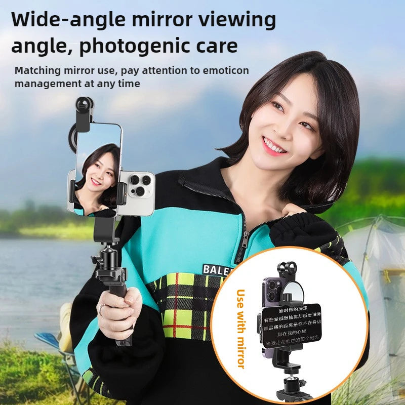 Phone Teleprompter Prompter Clip for Phone Live Broadcast Desktop Handheld Stand Video Subtitle Speech Read Tripod Accessories
