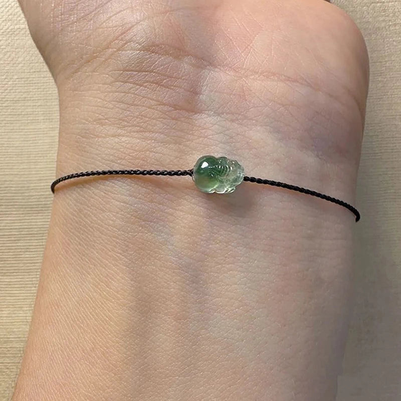 Jade Pixiu Bracelet Braided Bracelet For Women Men Wealth Good Luck Green Gemstone Stone Natural Jewelry Gifts