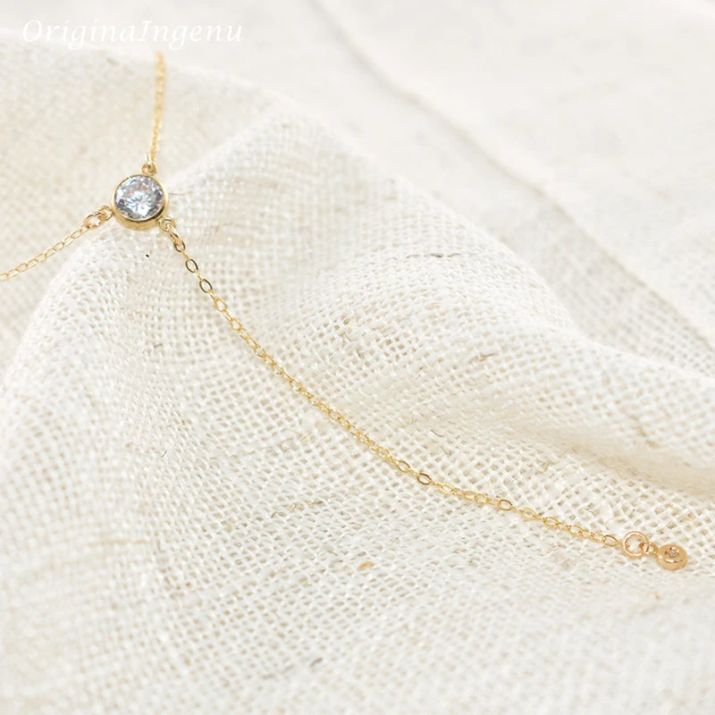Gold Y Necklace Gold Filled Choker Handmade Jewelry Zircon Pendants Collier Femme Kolye Collares Boho Necklace For Women