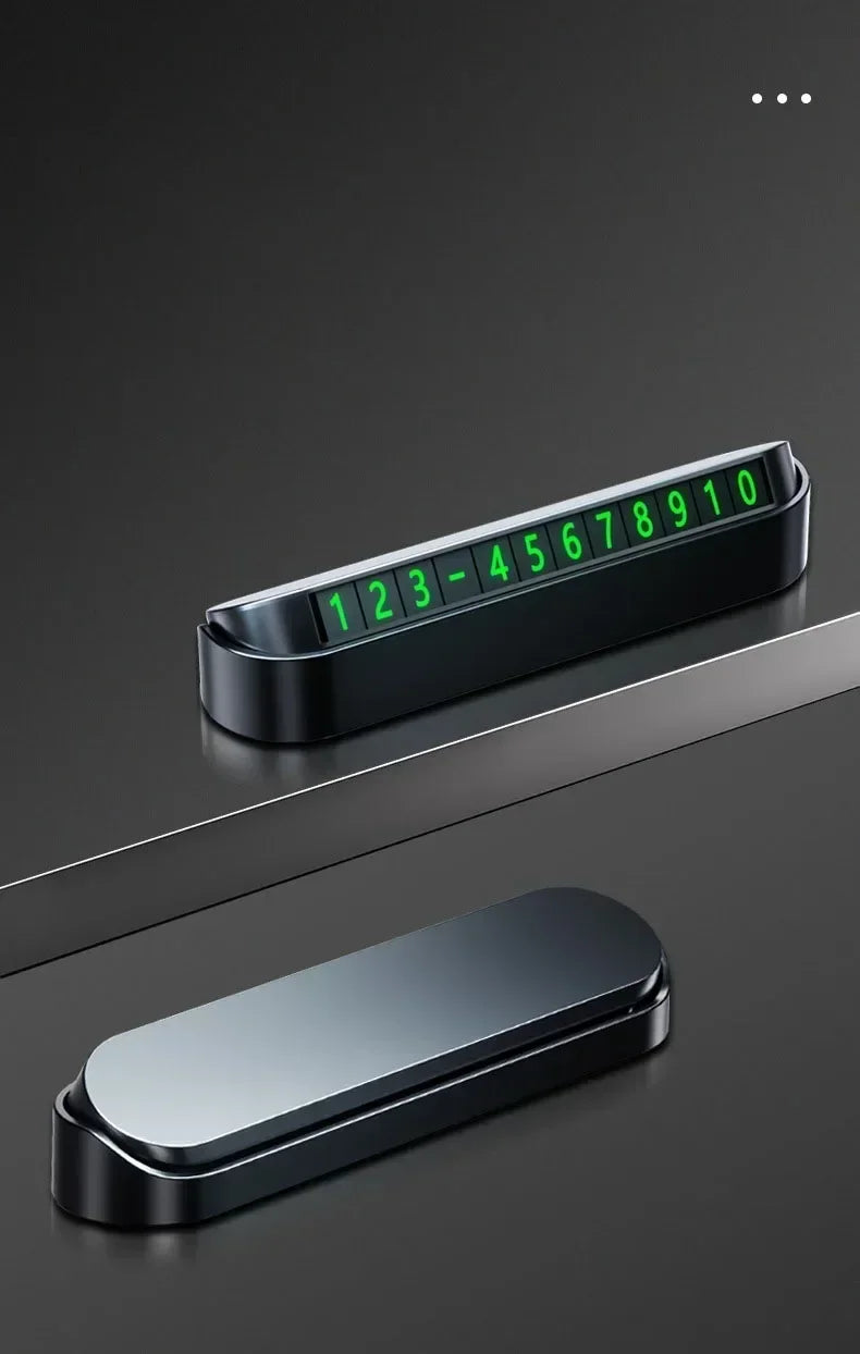 Car Accessories Mini Portable Telephone Number Plate With Switch Phone Number Business Card Temporary Parking Card Plate