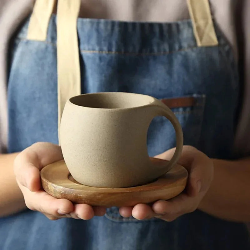 Vintage tasse à café en céramique soucoupe petit déjeuner lait avoine boisson tasse exquise thé de l'après-midi tasse à café