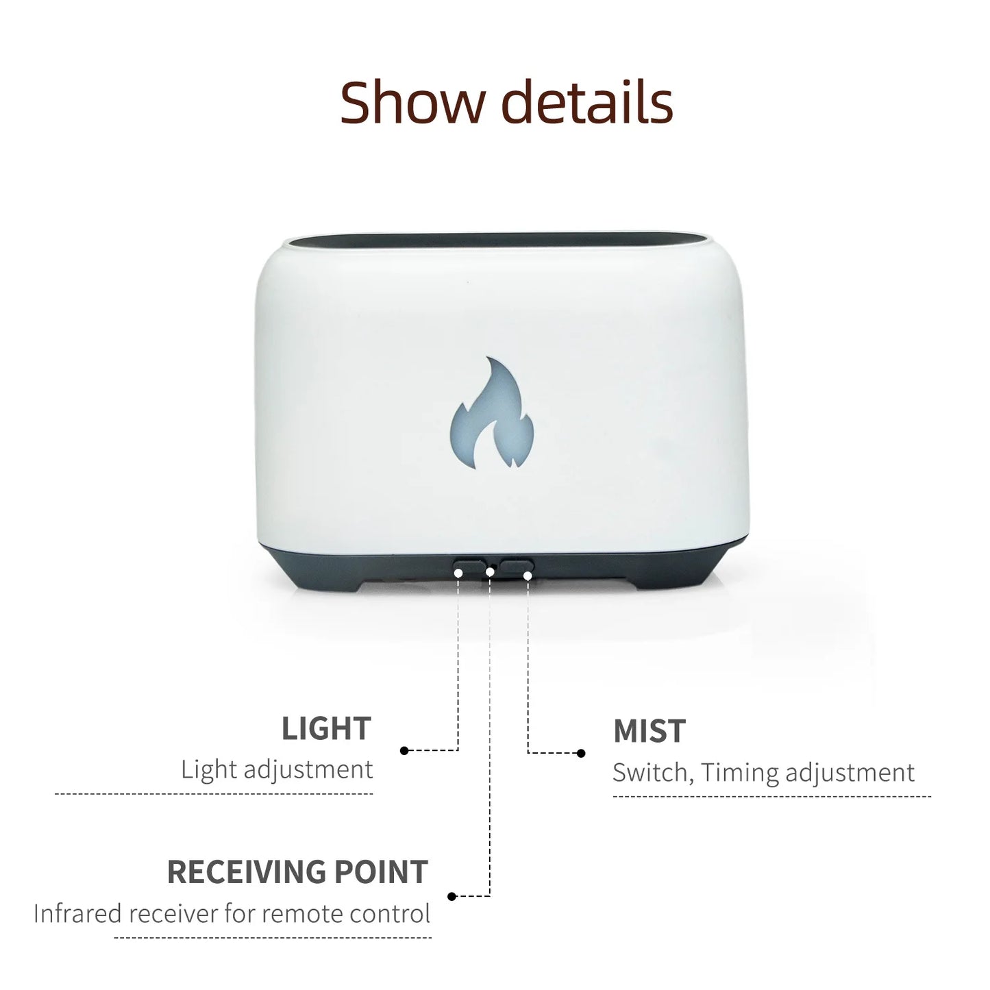 7 Colorful Simulation Flame Diffuser USB Plug-in Fragrance Office Home Flame Humidification Ultrasonic air Diffuser
