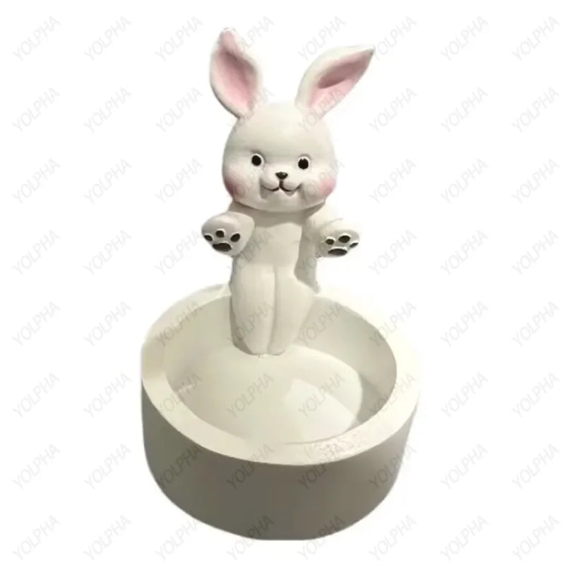 Cartoon Candle Holder Cat Dog Rabbit Desktop Decor Cute Candlestick Creative Gift for Home Aromatherapy Birthday Ornament