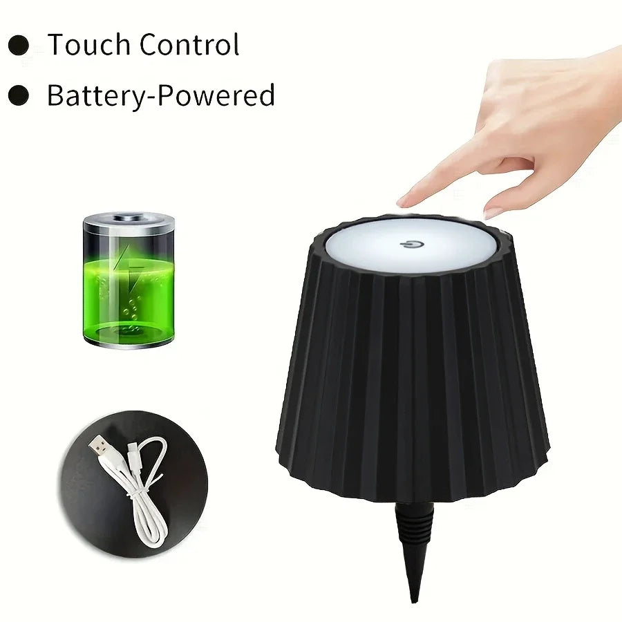 Lampe de table en forme de bouteille sans fil, commande tactile, 3 couleurs, gradation en continu, veilleuse adaptée au bar,