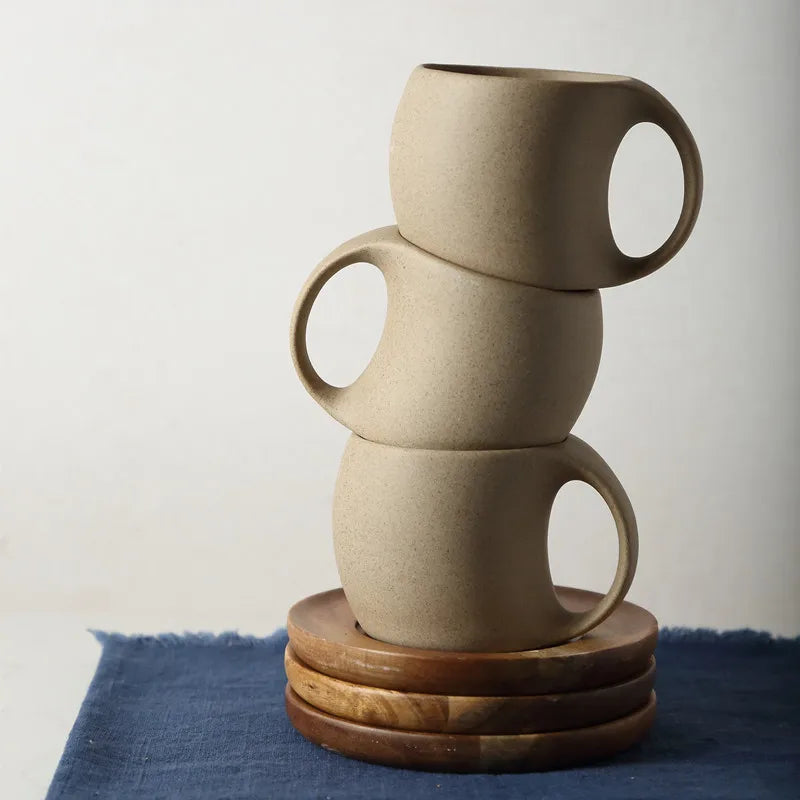 Vintage tasse à café en céramique soucoupe petit déjeuner lait avoine boisson tasse exquise thé de l'après-midi tasse à café