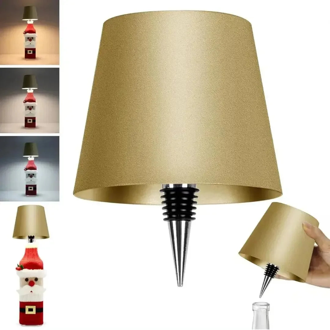 Lampe de table en forme de bouteille sans fil, commande tactile, 3 couleurs, gradation en continu, veilleuse adaptée au bar,