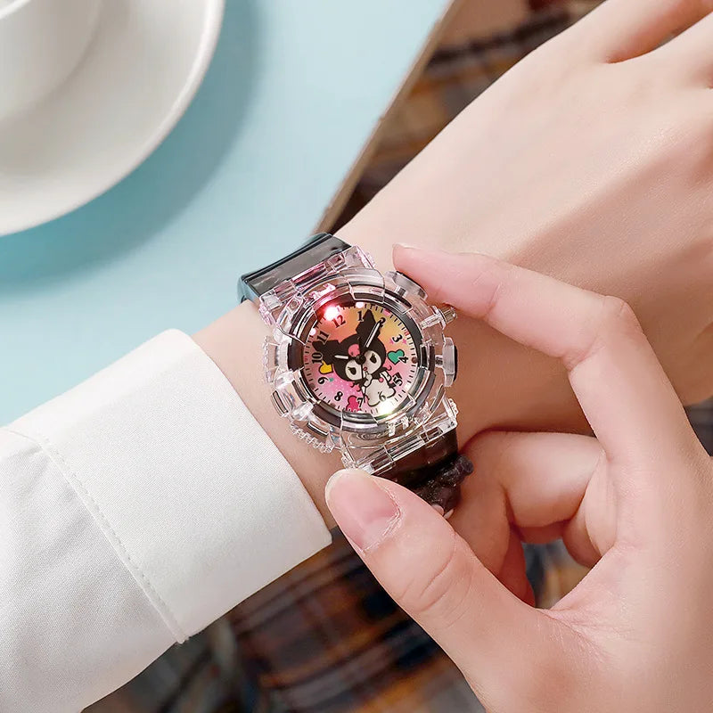 Cartoon Sanrio Kawaii Anime LED Watch Cute Kuromi Melody Pudding Dog Birthday Gifts And Christmas Thanksgiving Gift Toys New