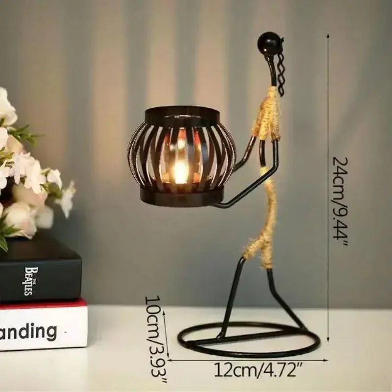Rustic Wedding Table Centerpiece Decor Living Room Human Figurines Candlestick Gifts Candle Holders Home Decoration Accessories
