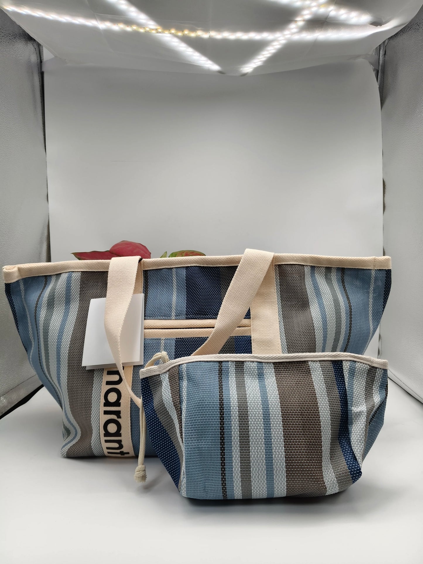 Sac tissé arc-en-ciel à la mode, sac de shopping décontracté, sac à main