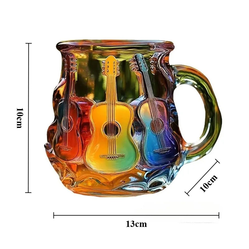 Design Guitar Art Mug Aesthetic Luxury Household Beer Mugs Hand Painting Cute Mugs Creative Birthday Gift Wedding Decoration