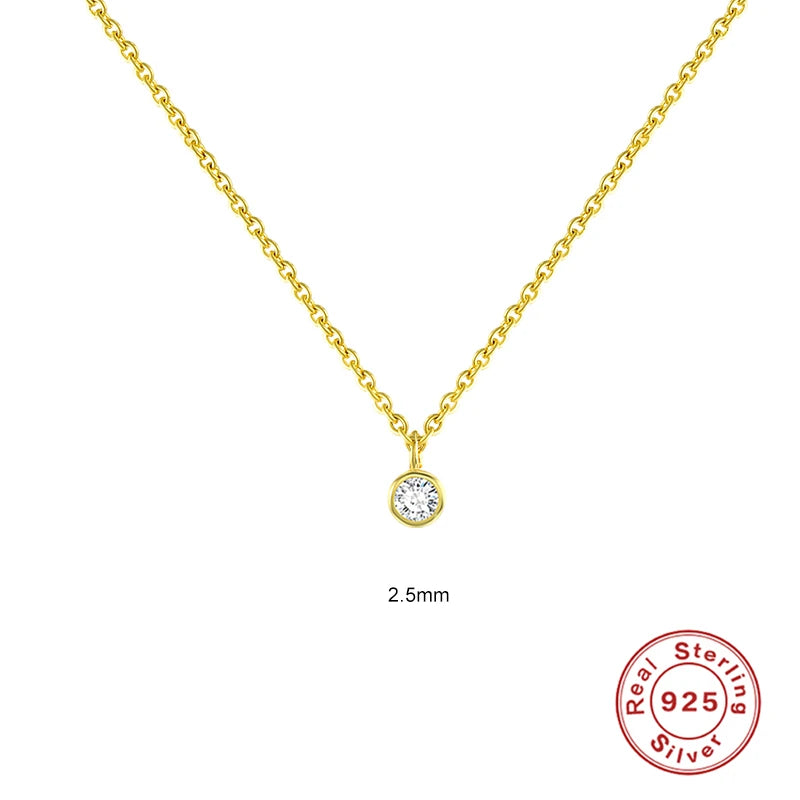 CANNER 925 Sterling Silver Necklace Women Cubic Zirconia Necklace Jewelry CZ Crystal Choker Necklace Gold Color Collier H40
