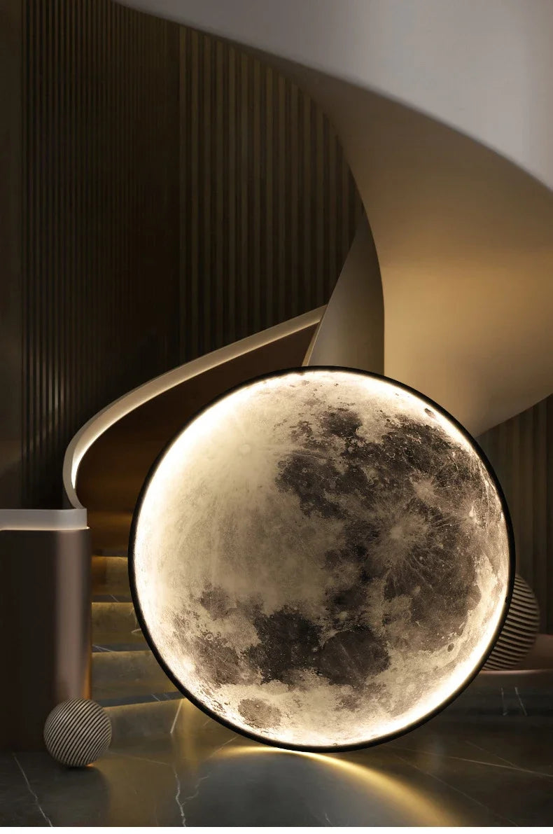 Modern 3D Moon Led Wall Lamp Living Room Background Light Home Decor Lamparas Bedroom Bedside Lighting Corridor Sconce Luminaire