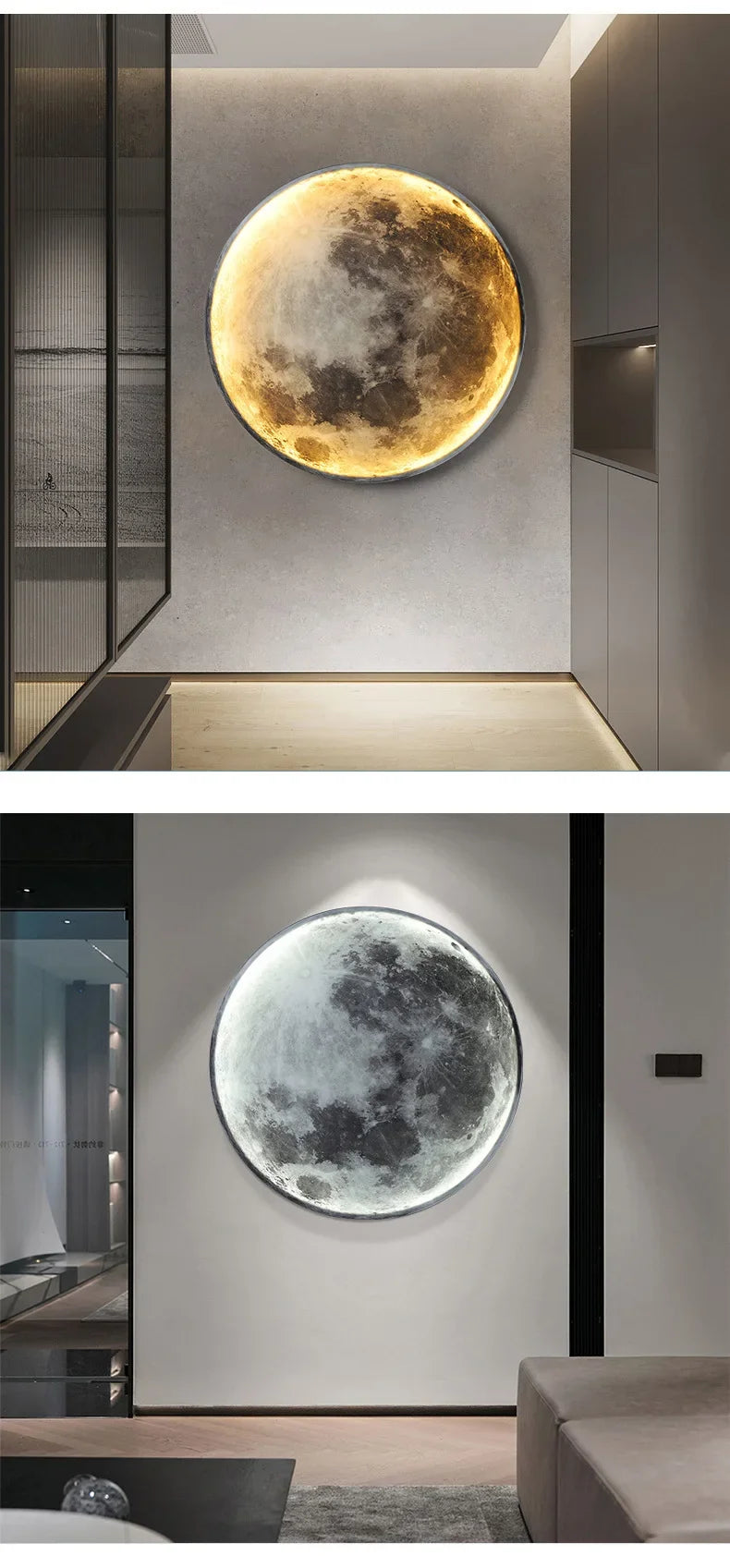 Modern 3D Moon Led Wall Lamp Living Room Background Light Home Decor Lamparas Bedroom Bedside Lighting Corridor Sconce Luminaire