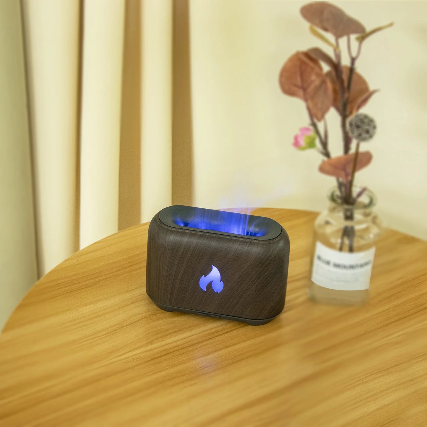 7 Colorful Simulation Flame Diffuser USB Plug-in Fragrance Office Home Flame Humidification Ultrasonic air Diffuser