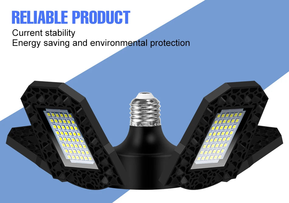 LED Garage Lamp 220V Floodlight E27 Light Bulb 200W 300W 400W Industrial Lighting Folding Warehouse Lampara Gym Ceiling Light