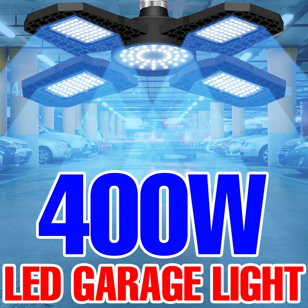 LED Garage Lamp 220V Floodlight E27 Light Bulb 200W 300W 400W Industrial Lighting Folding Warehouse Lampara Gym Ceiling Light
