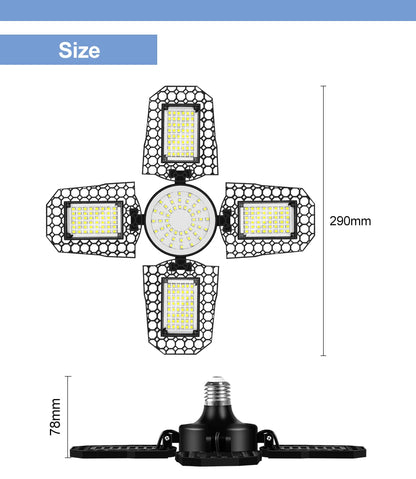 LED Garage Lamp 220V Floodlight E27 Light Bulb 200W 300W 400W Industrial Lighting Folding Warehouse Lampara Gym Ceiling Light