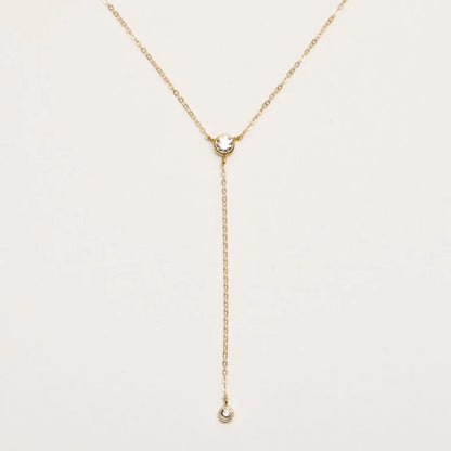 Gold Y Necklace Gold Filled Choker  Handmade Jewelry Zircon Pendants Collier Femme Kolye Collares Boho Necklace For Women
