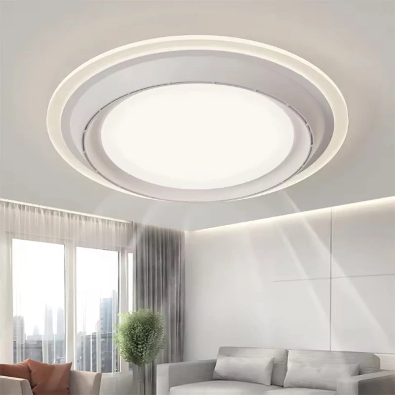 Modern Bladeless Ceiling Fan Lamps Bedroom Round Vaneless Ceiling Lamp Fan Remote Dimmable Bladeless ventilate Fan Circulator