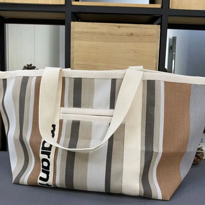 Sac tissé arc-en-ciel à la mode, sac de shopping décontracté, sac à main