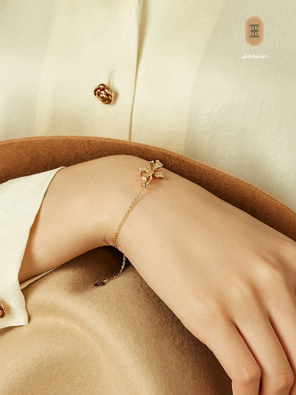 Bracelet French Bow Bracelet Silver-plated Light Luxury Niche High-end Sense Retro Temperament