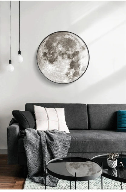 Modern 3D Moon Led Wall Lamp Living Room Background Light Home Decor Lamparas Bedroom Bedside Lighting Corridor Sconce Luminaire
