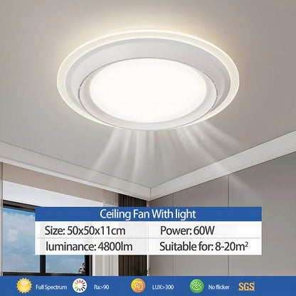 Modern Bladeless Ceiling Fan Lamps Bedroom Round Vaneless Ceiling Lamp Fan Remote Dimmable Bladeless ventilate Fan Circulator