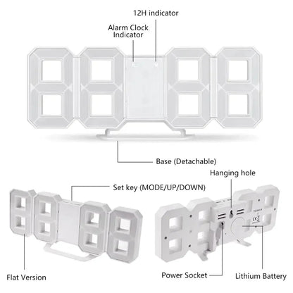Digital Decoration for Bedroom Desk Watches Led Wall Clock Living Room Alarm Modern Home and Decoration Electronic Table Decor