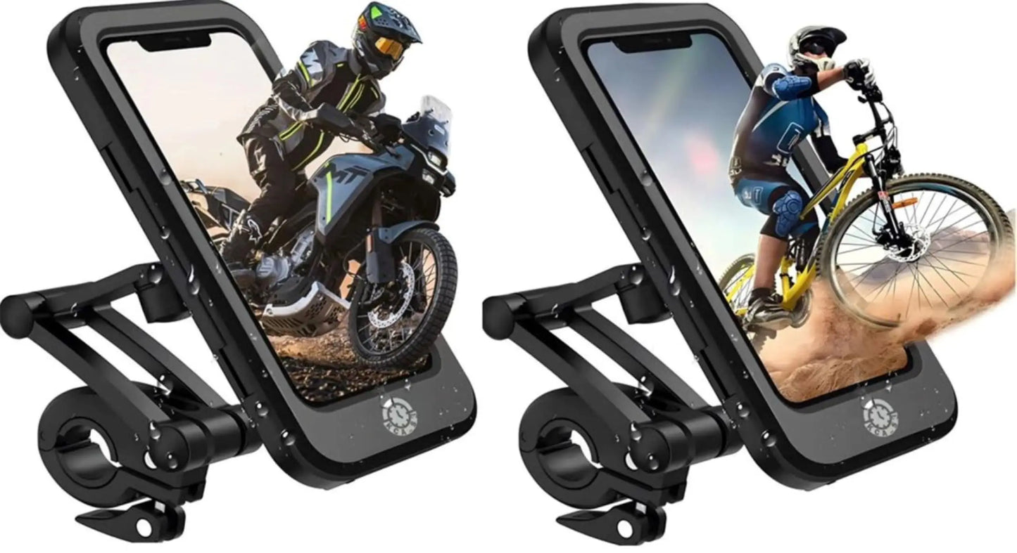 New Adjustable Retractable Bike Phone Holder 360° Rotating Waterproof Anti-Shock Bike/Motorcycle Phone Mount Touchscreen