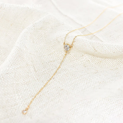 Gold Y Necklace Gold Filled Choker  Handmade Jewelry Zircon Pendants Collier Femme Kolye Collares Boho Necklace For Women