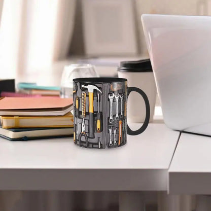 Mechanic Black Mug Black Ceramic Coffee Cup For Mechanics Large Toolbox Coffee Cup Tea Mug For Water Whiskey Soup Juice Wine