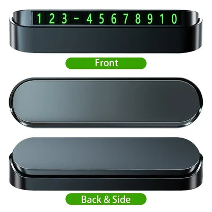 Car Accessories Mini Portable Telephone Number Plate With Switch Phone Number Business Card Temporary Parking Card Plate