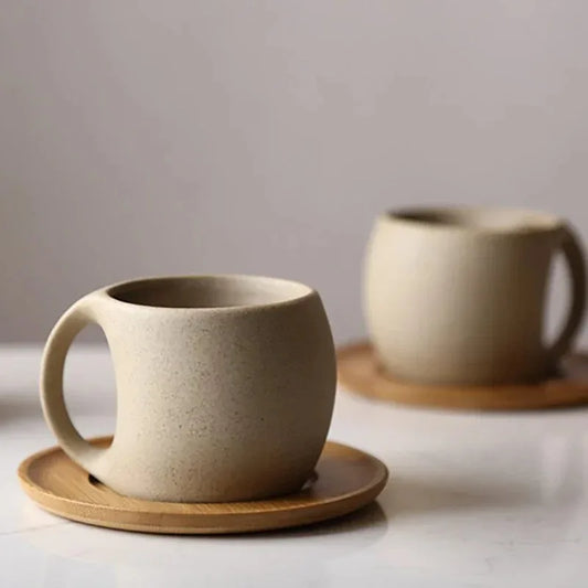 Vintage tasse à café en céramique soucoupe petit déjeuner lait avoine boisson tasse exquise thé de l'après-midi tasse à café