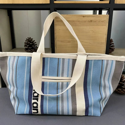Sac tissé arc-en-ciel à la mode, sac de shopping décontracté, sac à main