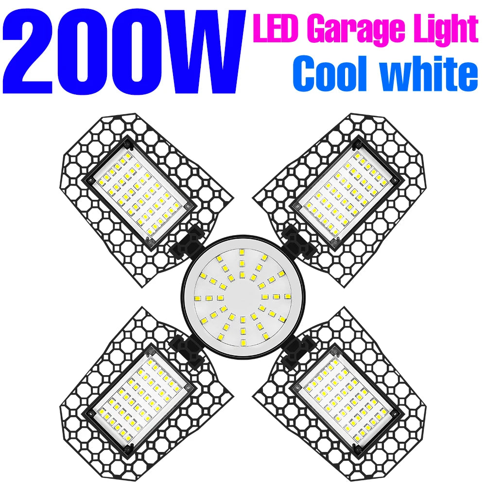LED Garage Lamp 220V Floodlight E27 Light Bulb 200W 300W 400W Industrial Lighting Folding Warehouse Lampara Gym Ceiling Light