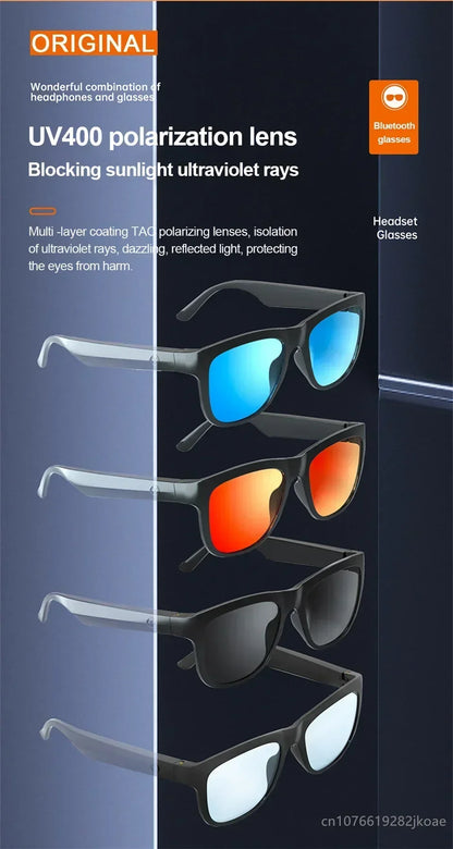 Original Lecoo C8 Glasses Earphones Wireless Bluetooth 5.0 Sunglasses Outdoor Sport Cycling Earbuds HiFi Stereo Music Headphones