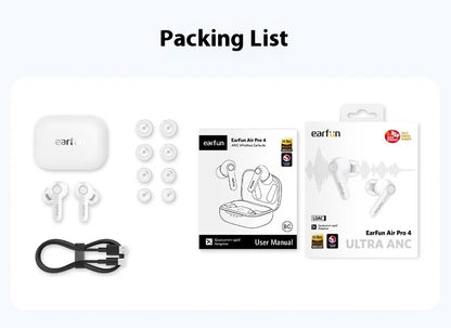 EarFun Air Pro 4 Wireless Earphone HI-FI Bluetooth5.4 Earphones Active Noise Reduction IPX5 Waterproof E-sports PC Gamer Earbuds