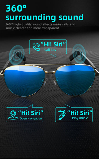 Bluetooth 5.4 Glasses Headphones Wireless Glasses Earphones Air Conduction Headsets HiFi Noise Reduction Earbuds Outdoor Sport