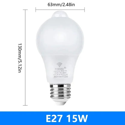 Motion Sensor Light 220V 110V E27 6W 9W 12W 15W 18W 20W LED Lamp Auto Smart Infrared Bulb Energy Saving Bombillas Home Porch