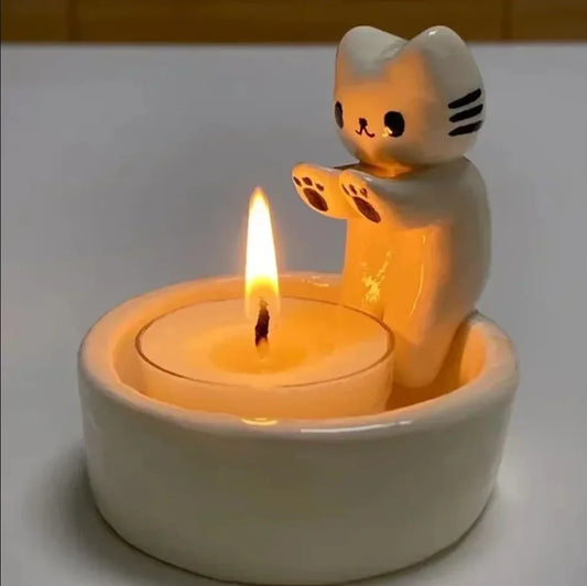 Cartoon Candle Holder Cat Dog Rabbit Desktop Decor Cute Candlestick Creative Gift for Home Aromatherapy Birthday Ornament