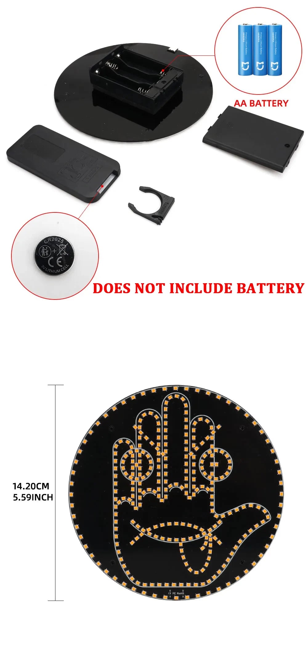 Funny LED Expression Gesture Atmospere Lamp With Remote Control Multi-function Display Car Rear Windshield Ambient Mood Light