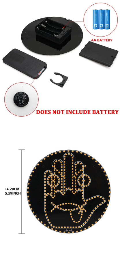 Funny LED Expression Gesture Atmospere Lamp With Remote Control Multi-function Display Car Rear Windshield Ambient Mood Light